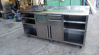 Mueble cafetero / mesa de acero inoxidable